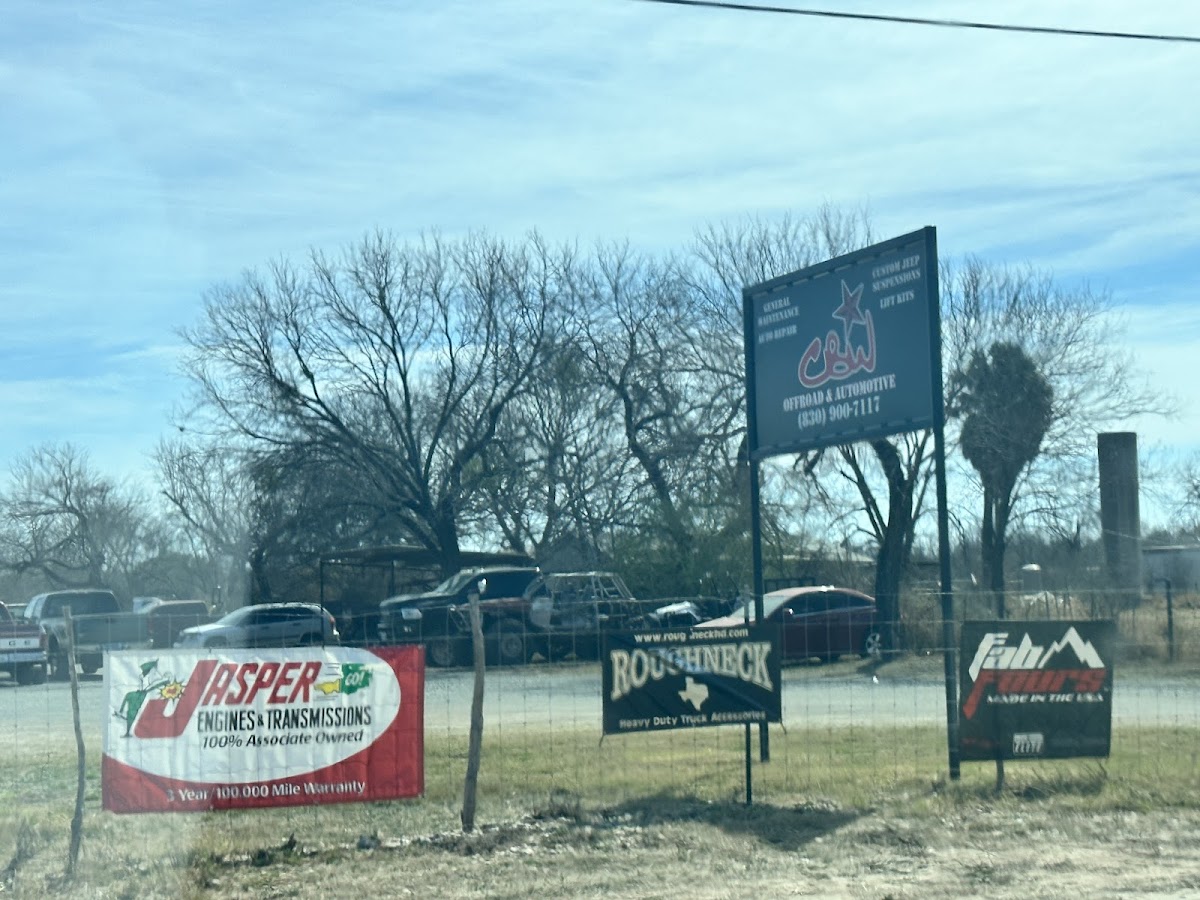CBW road sign with services listed